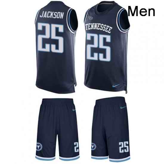 Mens Nike Tennessee Titans 25 Adoree Jackson Limited Navy Blue Tank Top Suit NFL Jersey